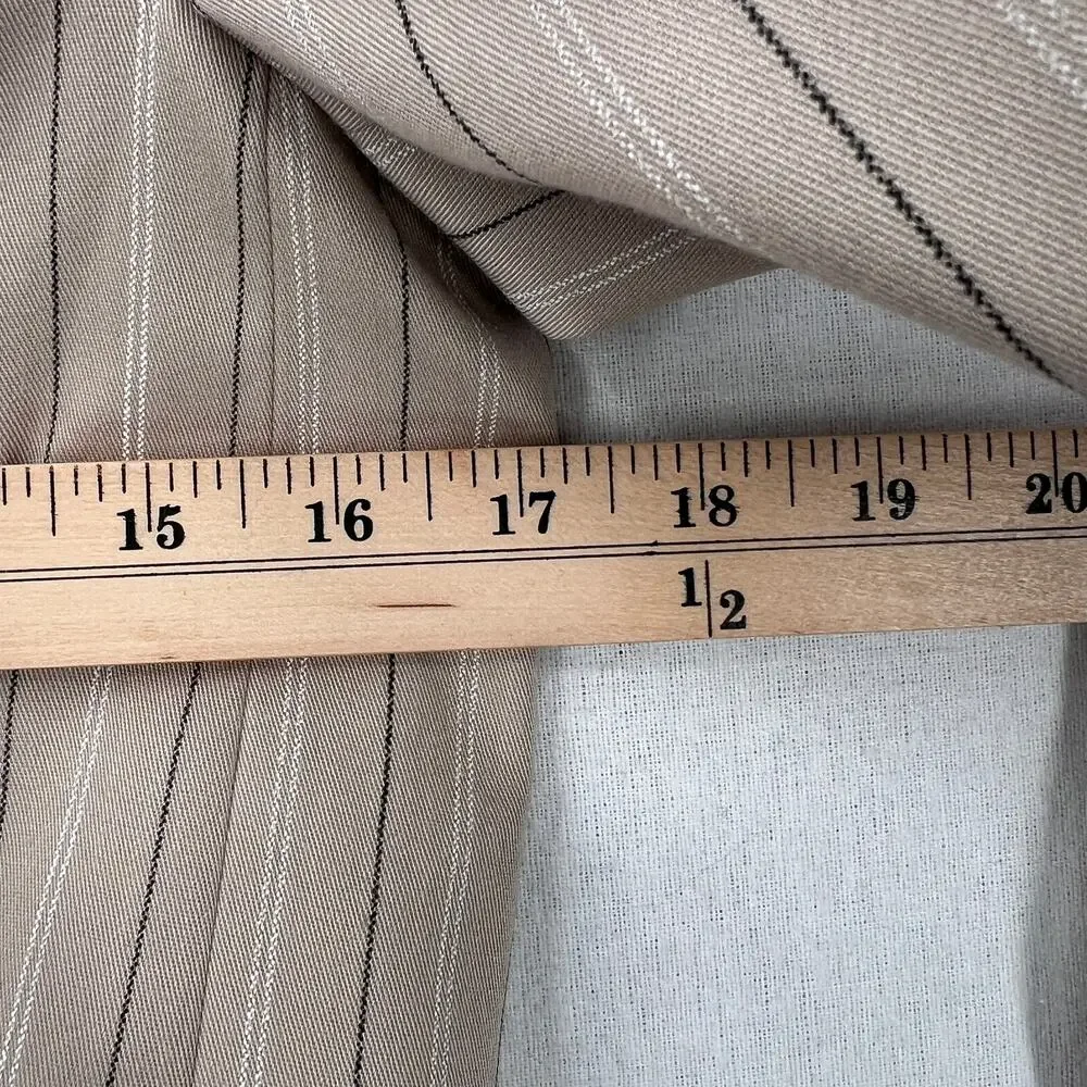 REFORMATION Bateman Cropped Blazer Womens XS Tan Pinstripe Y2K Corp Long Sleeve